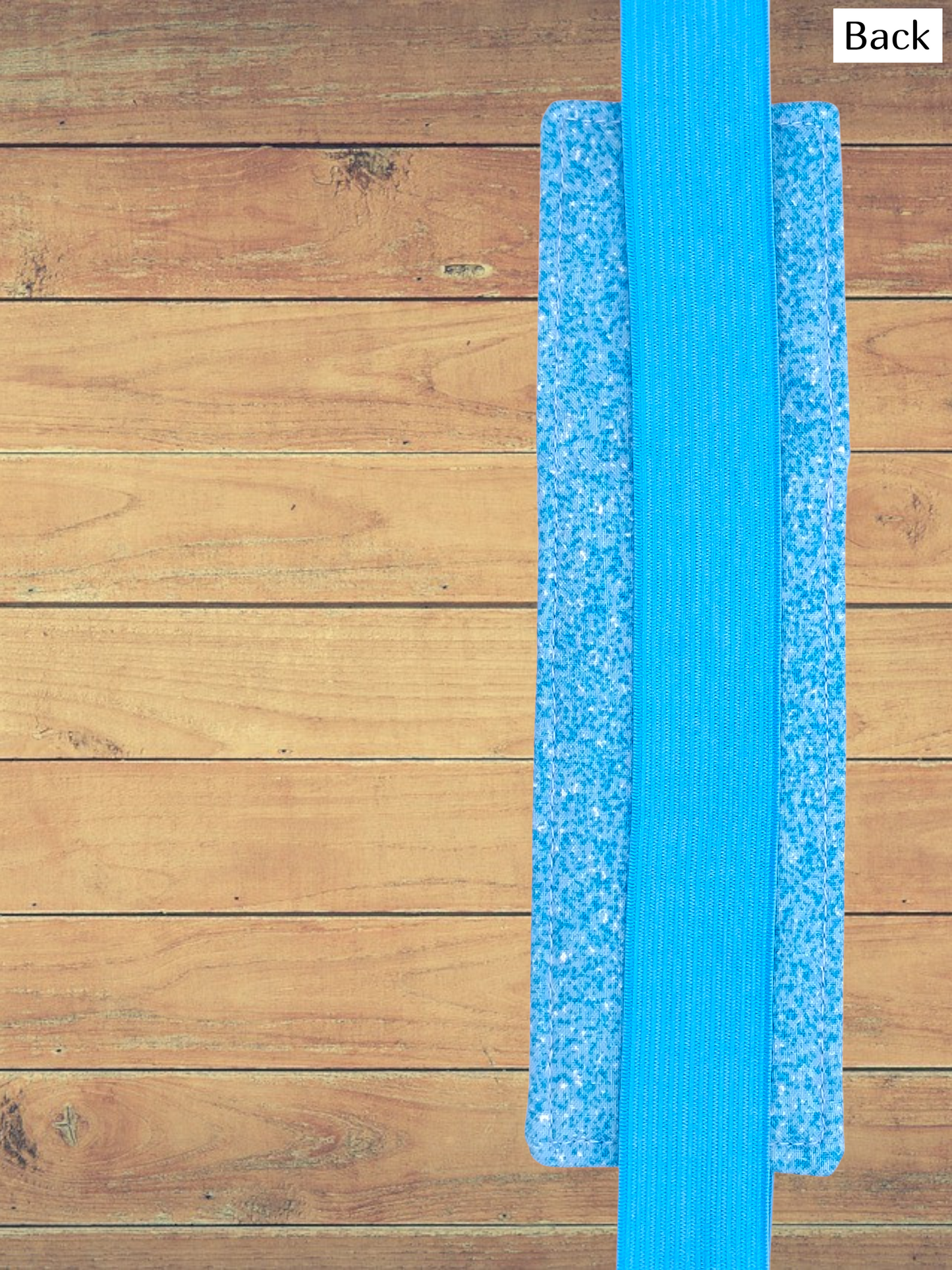 Penholder/Bookmark - Aquamarine Speckle - Light Blue Elastic