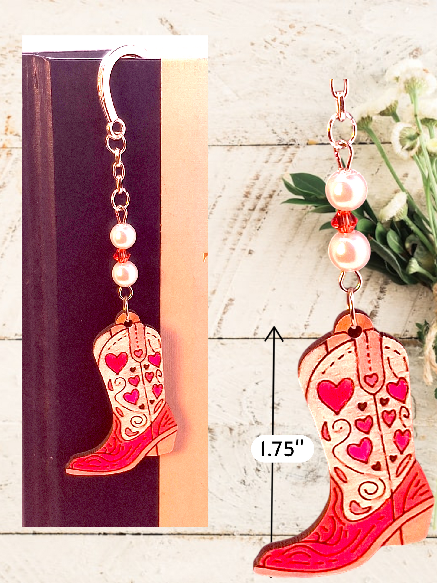 Pink Boot Bookmark