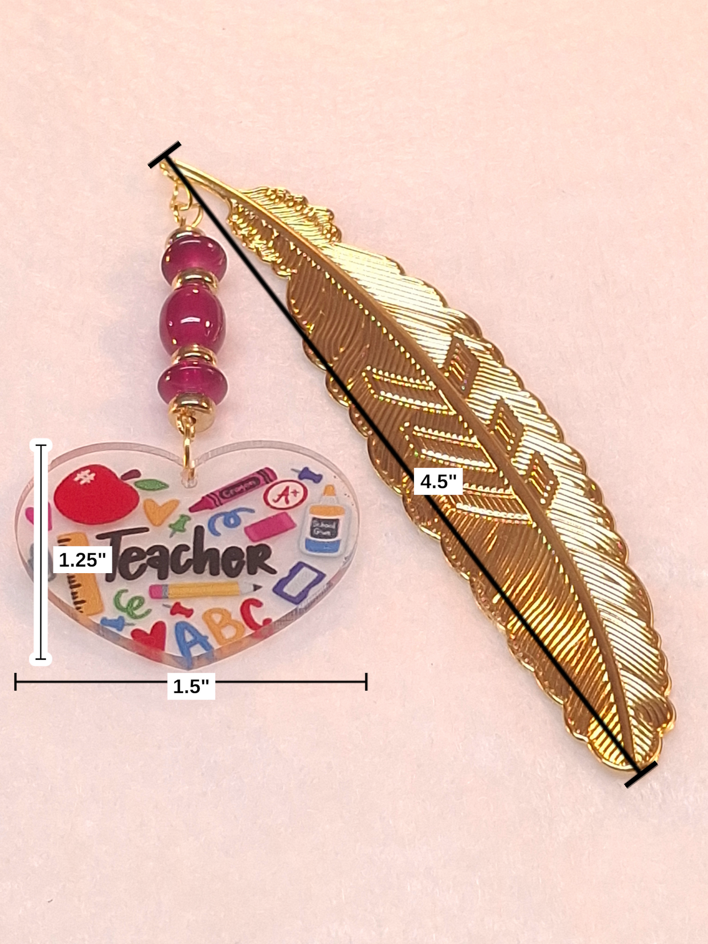 Teacher Heart on a Feather