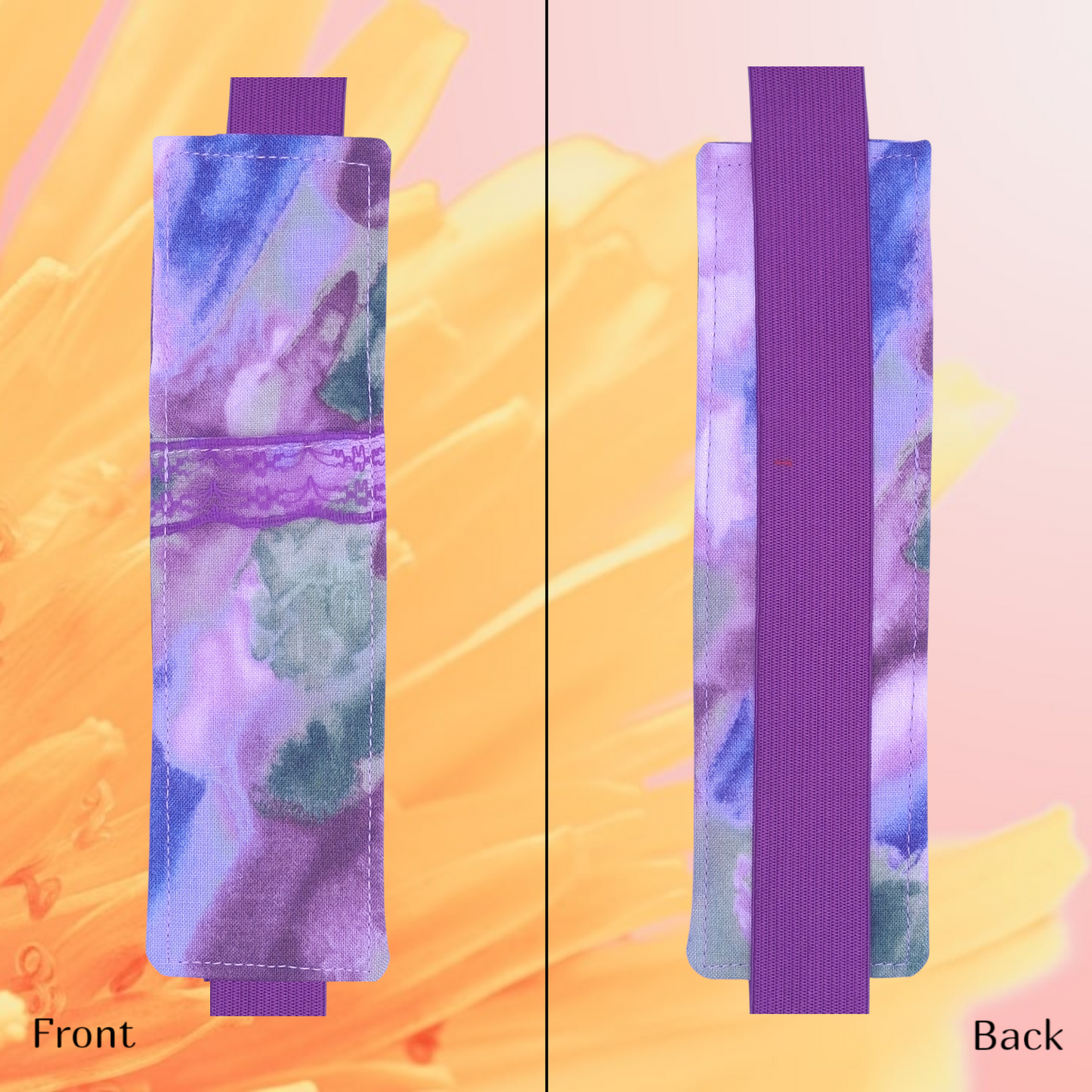 Penholder/Bookmark - Purple Watercolor - Purple Elastic