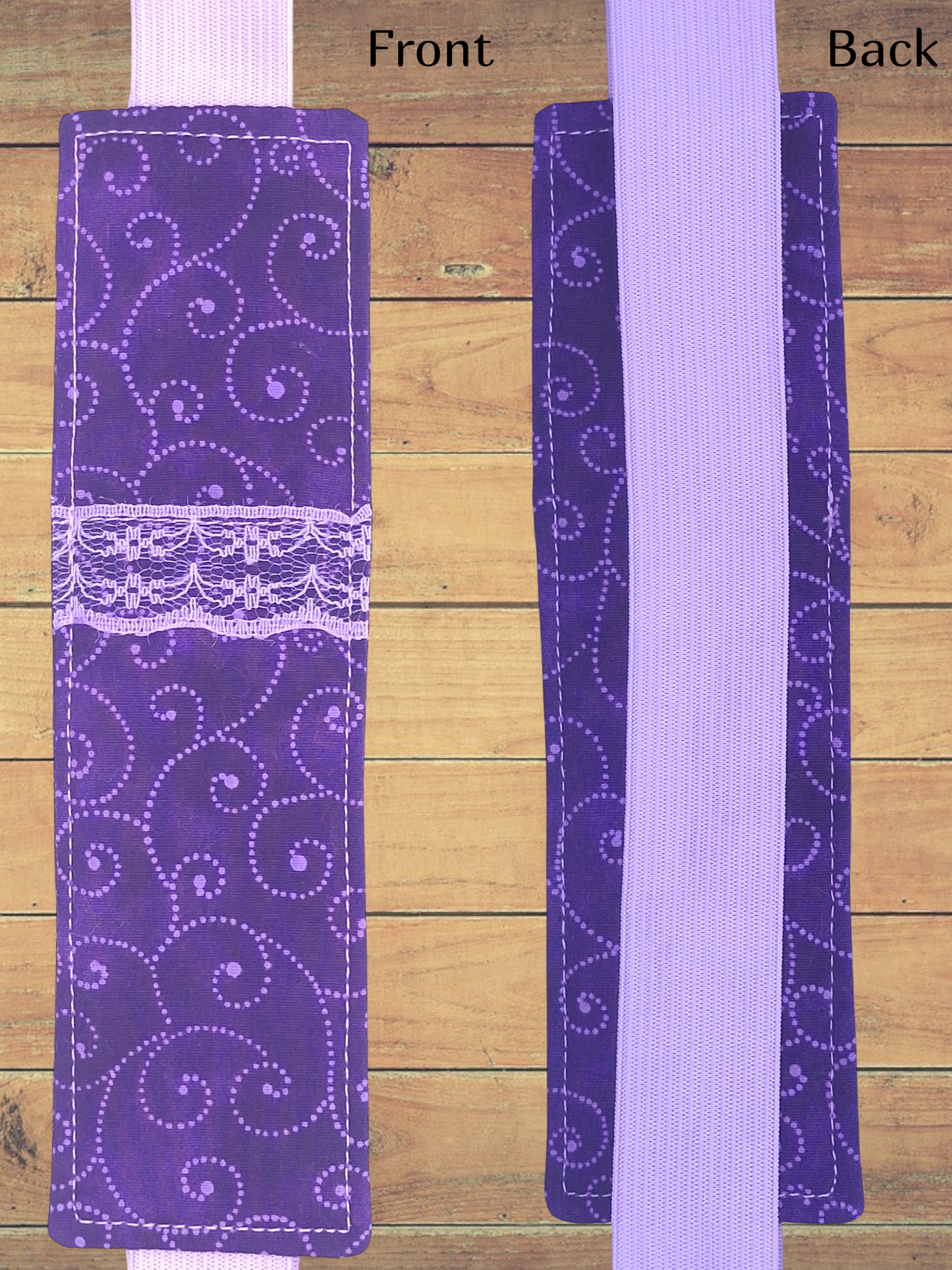 Penholder/Bookmark - Purple Swirls - Light-purple Elastic