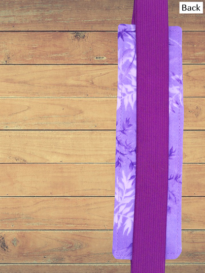 Penholder/Bookmark - Purple and White Leaves - Purple Elastic