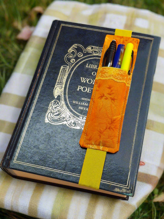 Penholder/Bookmark - Yellow/Orange - Yellow Elastic