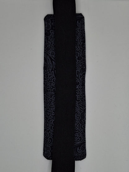 Penholder/Bookmark - Black Paisley - Black Elastic