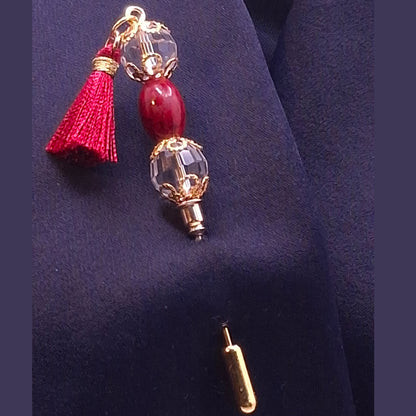 Deep Red Tassel w/Earrings